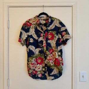 Ralph Lauren Denim And Supply Floral Button Down Men's Hawaiian Shirt Large